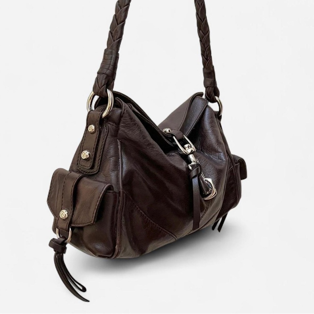 Francesco Biasia Dark Brown Italian Leather Handbag - Picture 2 of 7